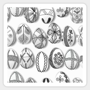 polish easter eggs black and white pisanki Sticker